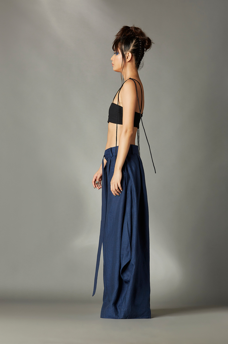 Rumi Trousers by Chola in blue color for women Worldwide
