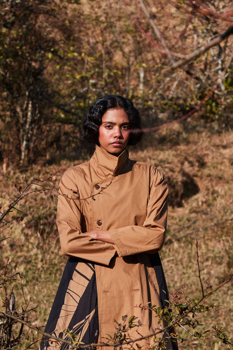 Fogstone Trench Coat poplin by Khara Kapas in multi for women Worldwide