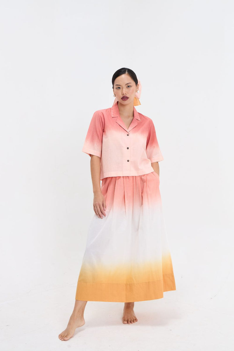 OMBRE SKIRT TOP SET cotton by Aavidi for women Worldwide