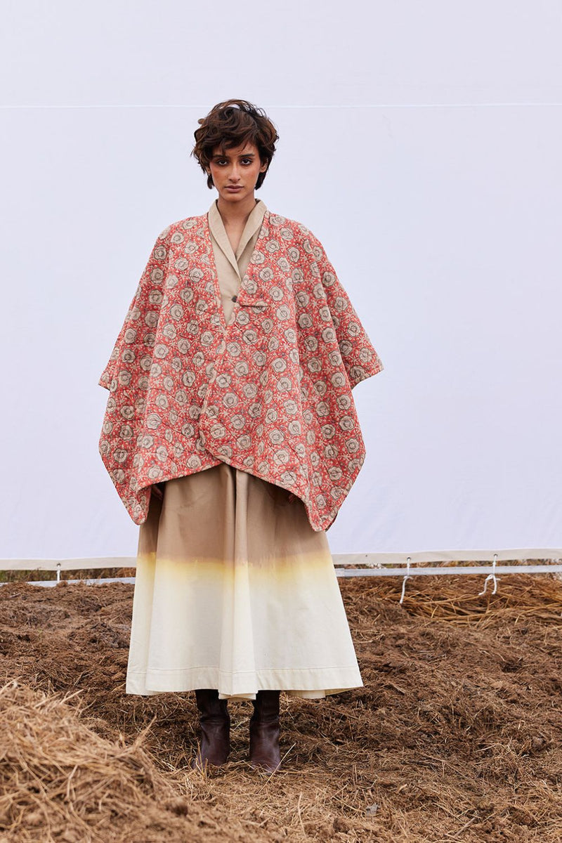 Cider cape cotton by Khara Kapas in red for women Worldwide