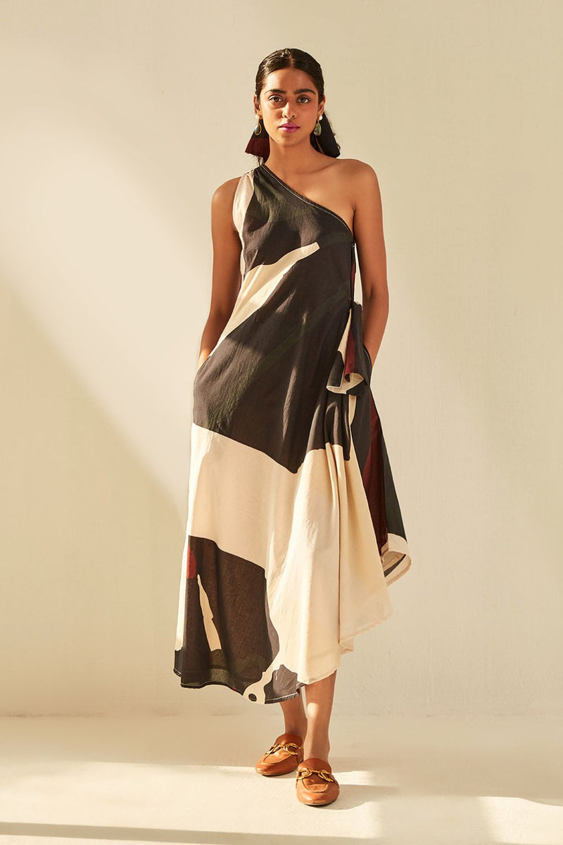 Aba Dress cotton by Khara Kapas in black for women Worldwide