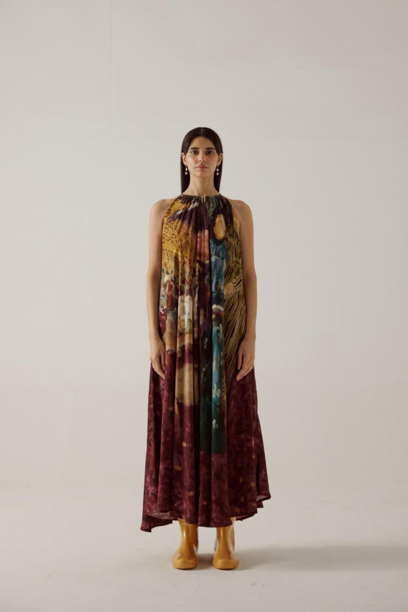 Circle Dress long-High Tea cotton by CORD in multi for women Worldwide