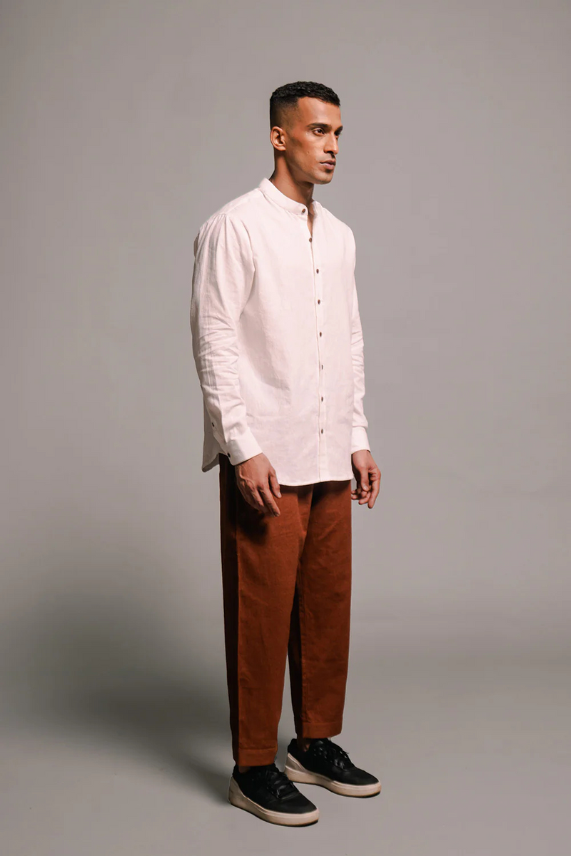 Mocha Co-linen Lounge Pants linen by Saphed Men for men Worldwide