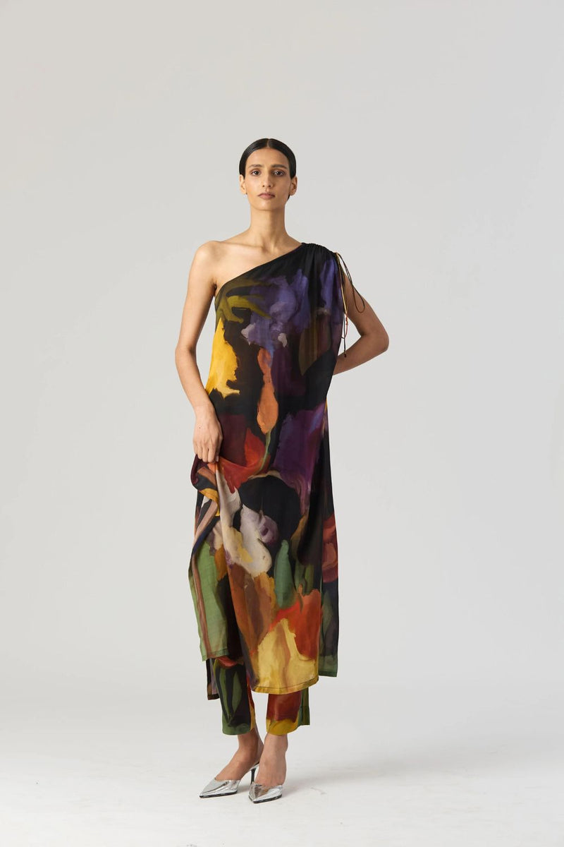 IVY ONE SHOULDER KURTA SET by Yam for women Worldwide