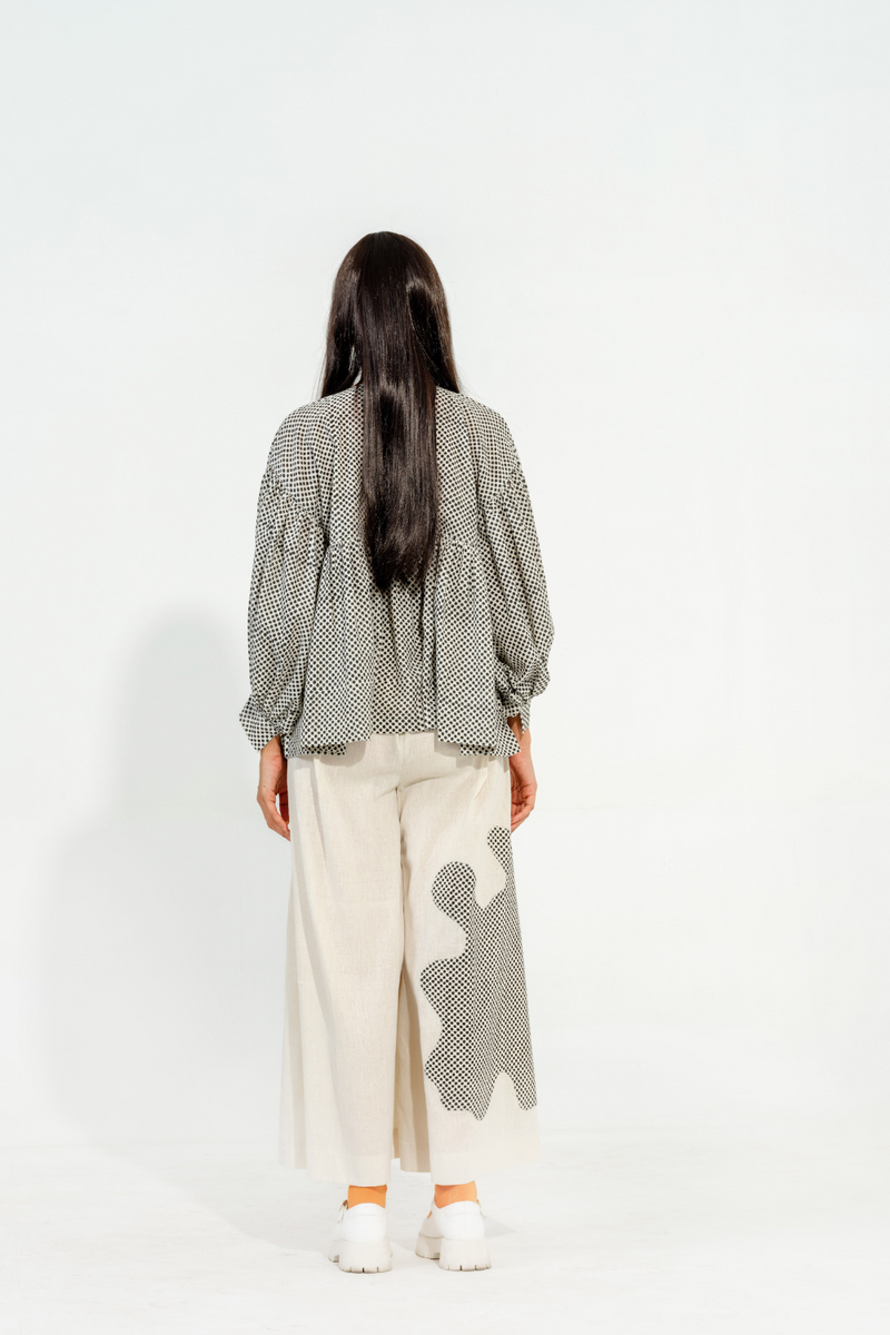 Camphor Top cotton muslin tops and shirts by Stoique in natural, black for women Worldwide