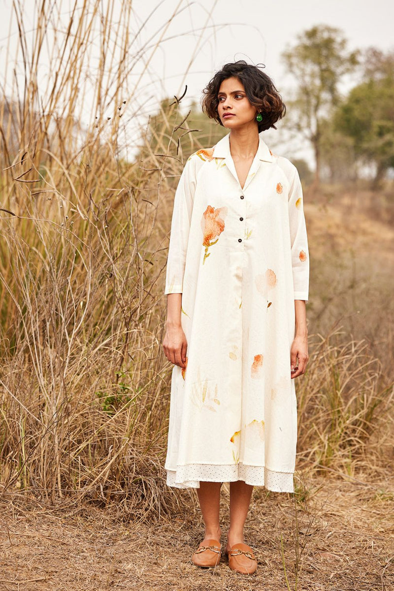 French Hydrangea cotton by Khara Kapas in white for women Worldwide