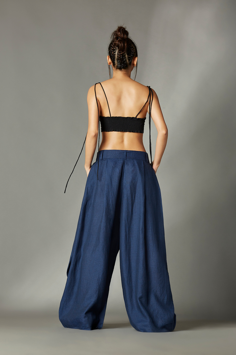 Rumi Trousers by Chola in blue color for women Worldwide