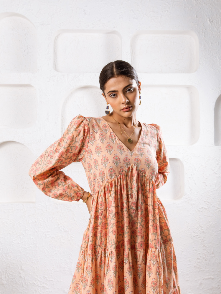 Jaypore Peach Dress Dress by Marche for women Worldwide