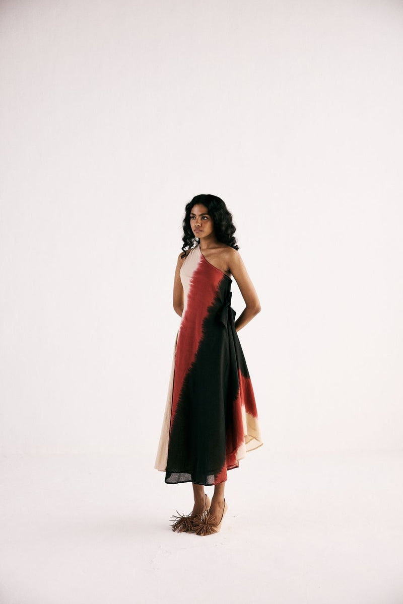 RED HORIZON DRESS cotton by Khara Kapas in multi for women Worldwide