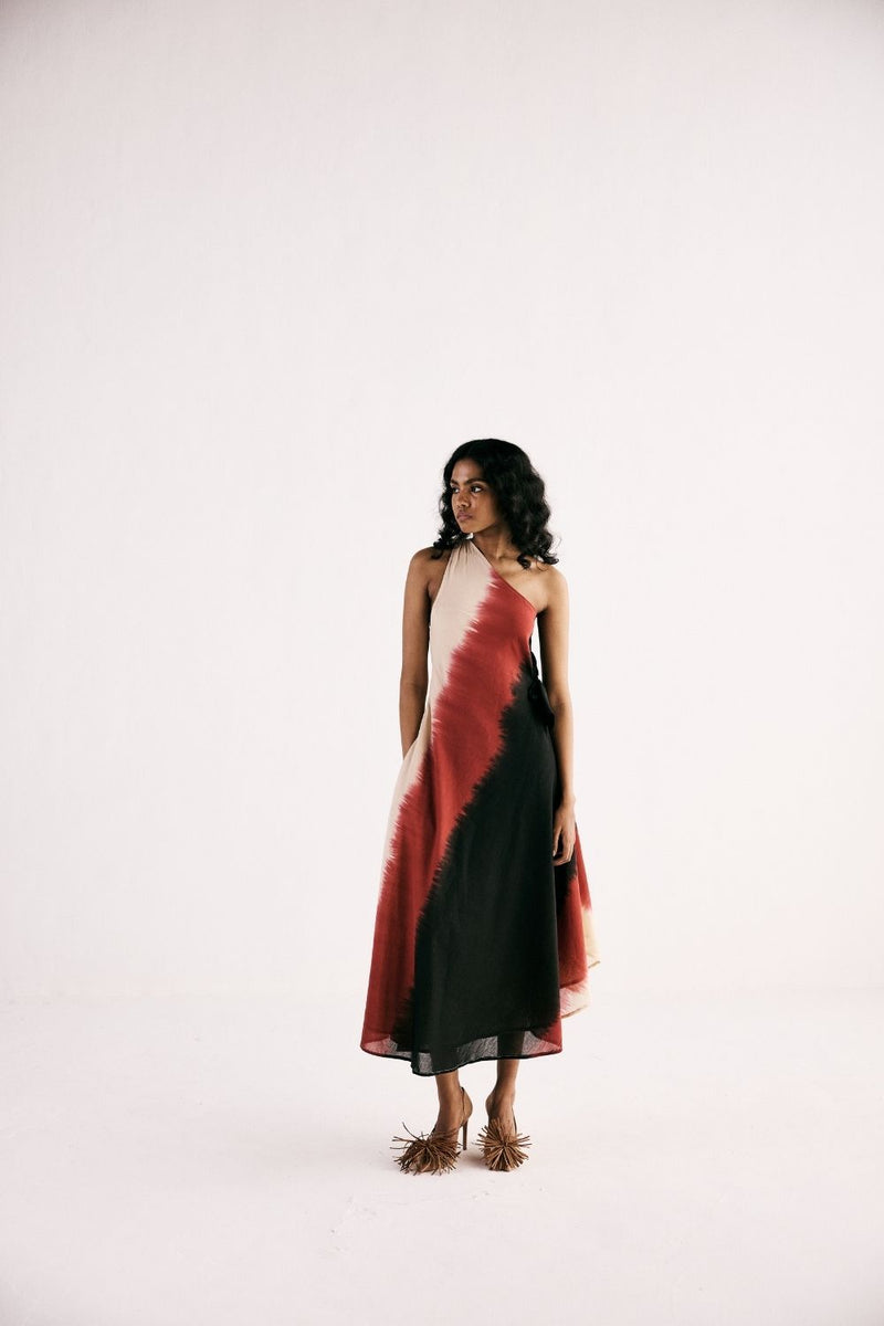 RED HORIZON DRESS cotton by Khara Kapas in multi for women Worldwide
