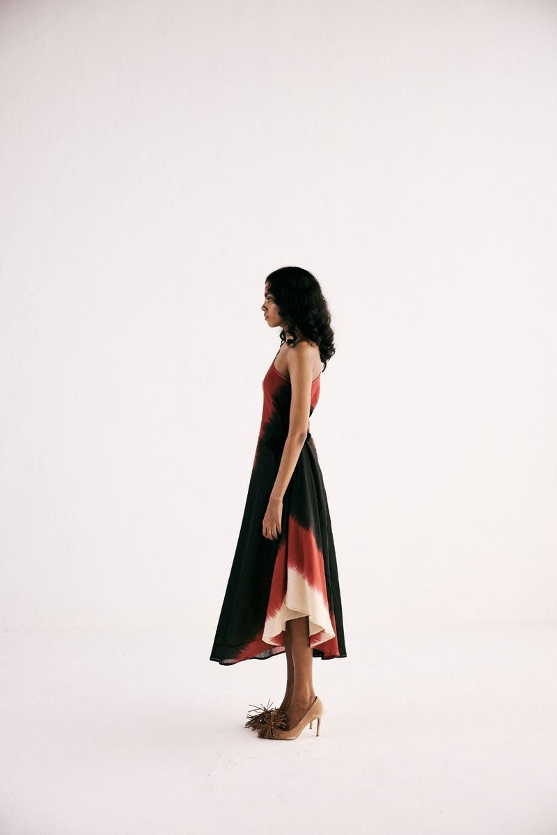 RED HORIZON DRESS cotton by Khara Kapas in multi for women Worldwide