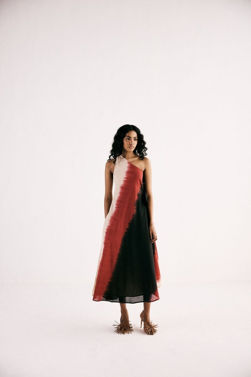 RED HORIZON DRESS cotton by Khara Kapas in multi for women Worldwide