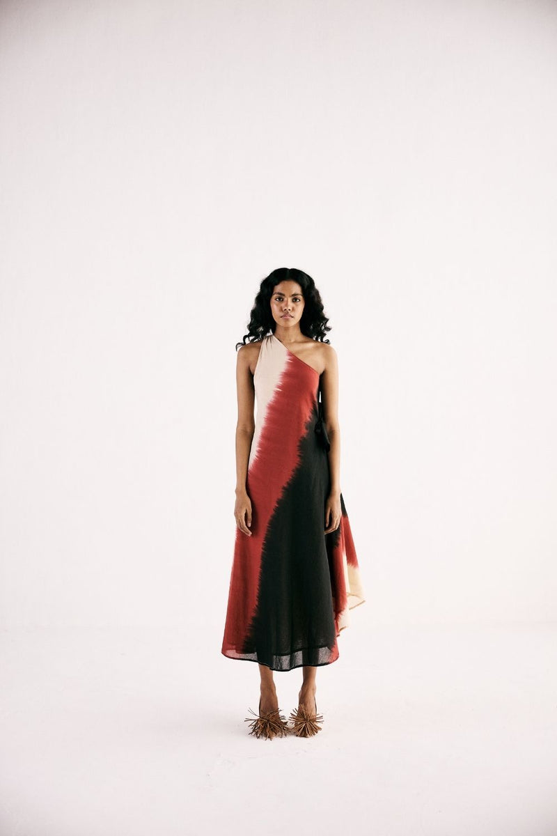 RED HORIZON DRESS cotton by Khara Kapas in multi for women Worldwide