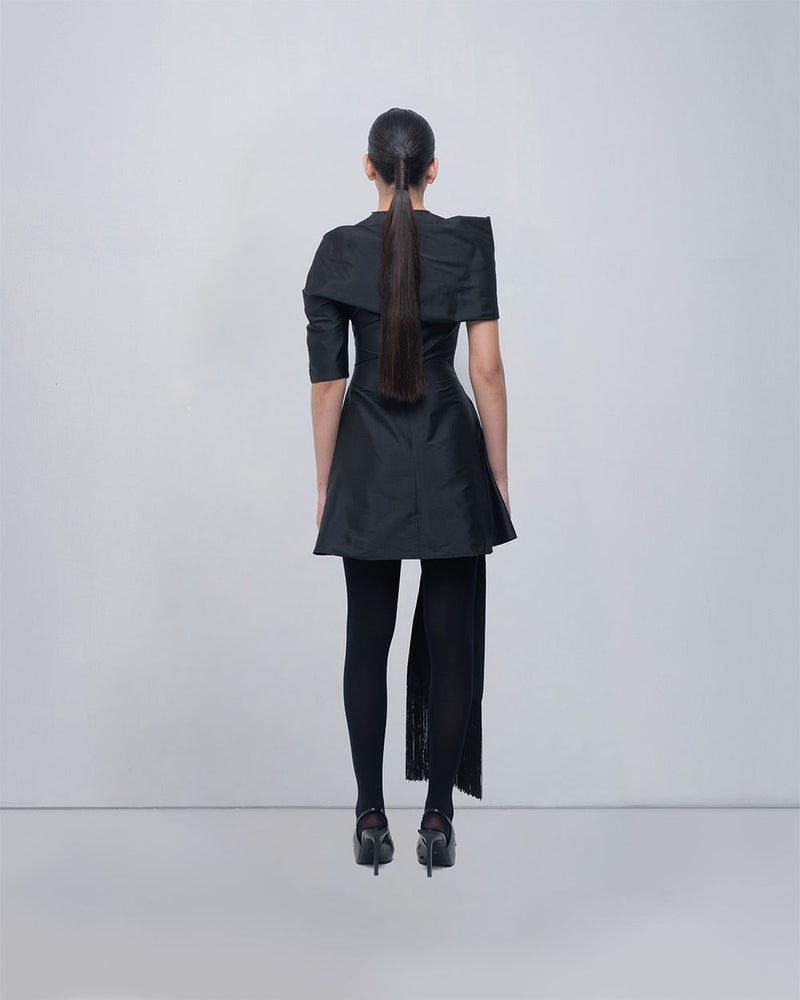 Amary Draped Dress viscose by Leh Studios in black for women Worldwide