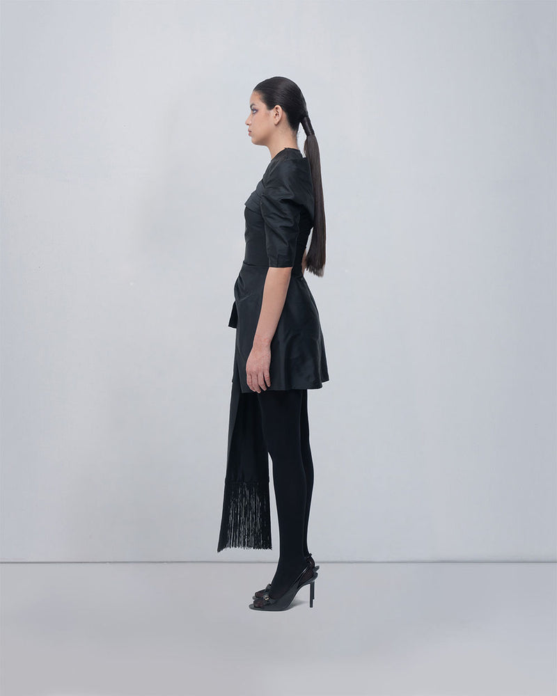 Amary Draped Dress viscose by Leh Studios in black for women Worldwide