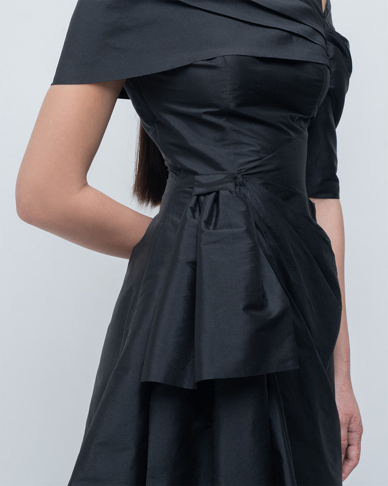 Amary Draped Dress viscose by Leh Studios in black for women Worldwide