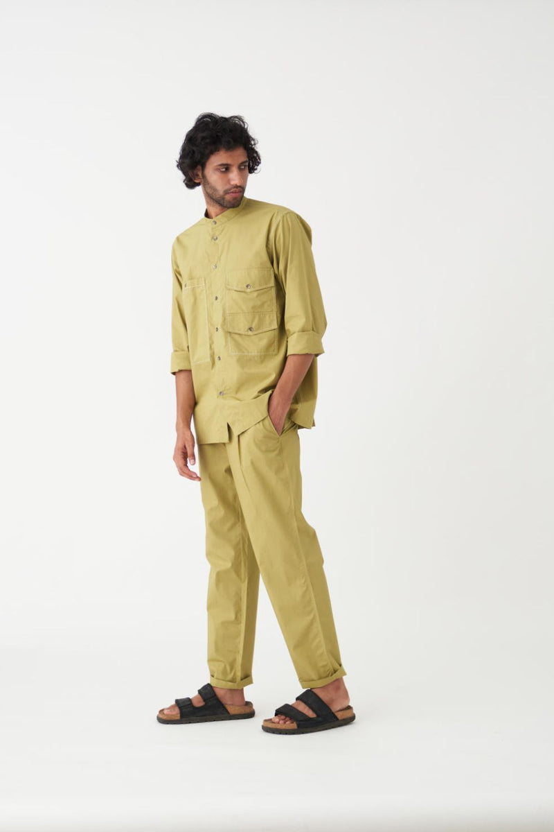 DOUBLE POCKET SHIRT - MOSS GREEN