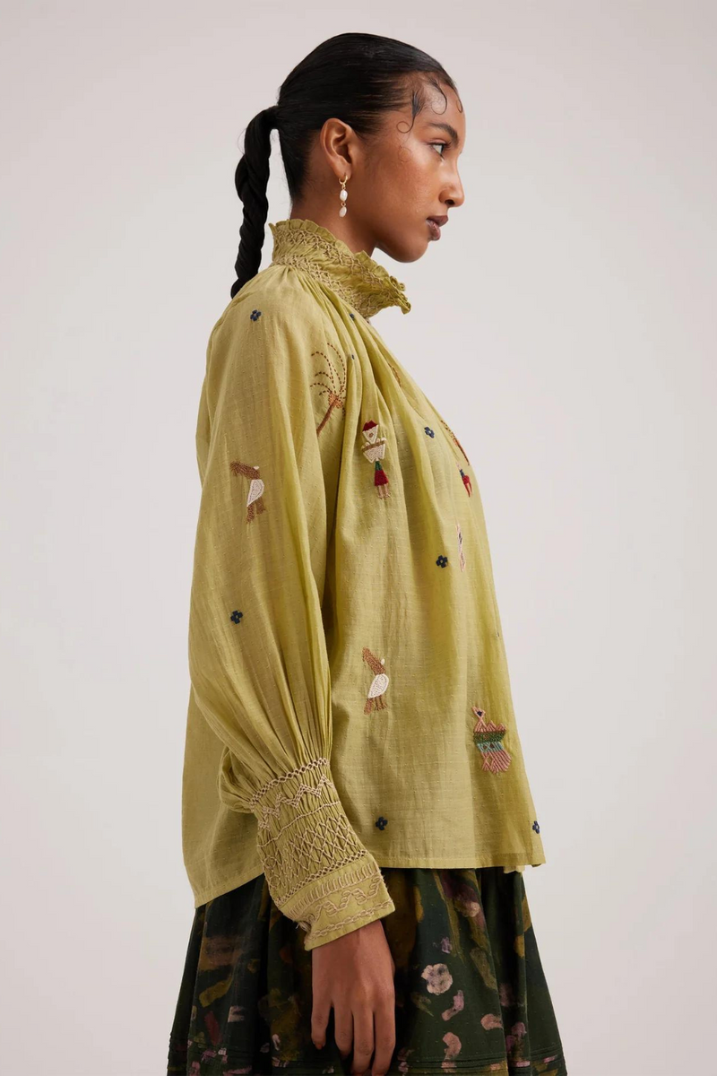 Farmer Top-Folk Green cotton by CORD for women Worldwide