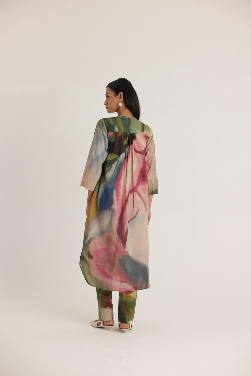 TILLY LONG COTTON KURTA SET cotton by Yam in multi color for women Worldwide