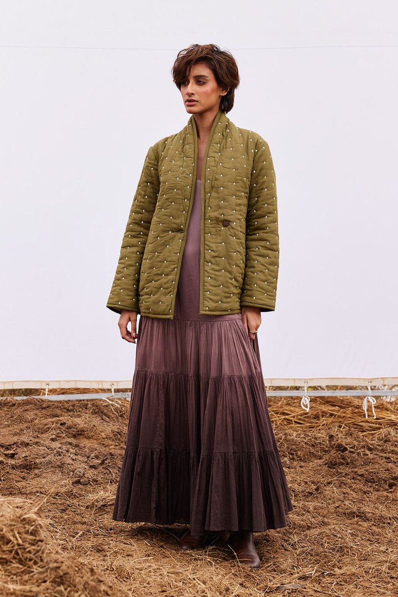 Clove jacket cotton by Khara Kapas in green for women Worldwide