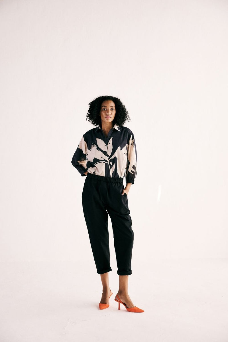 EBONY TROUSERS twill by Khara Kapas in black for women Worldwide