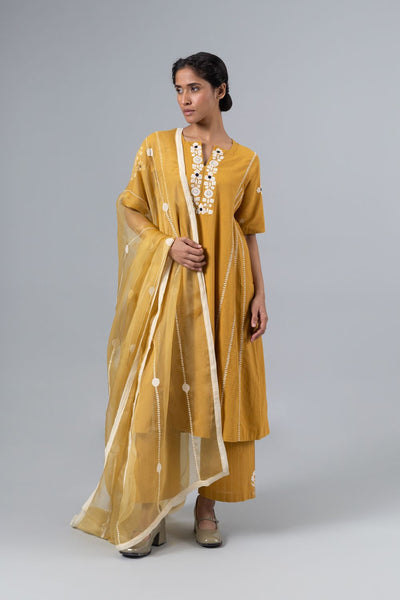 Tash Dupatta-Mustard