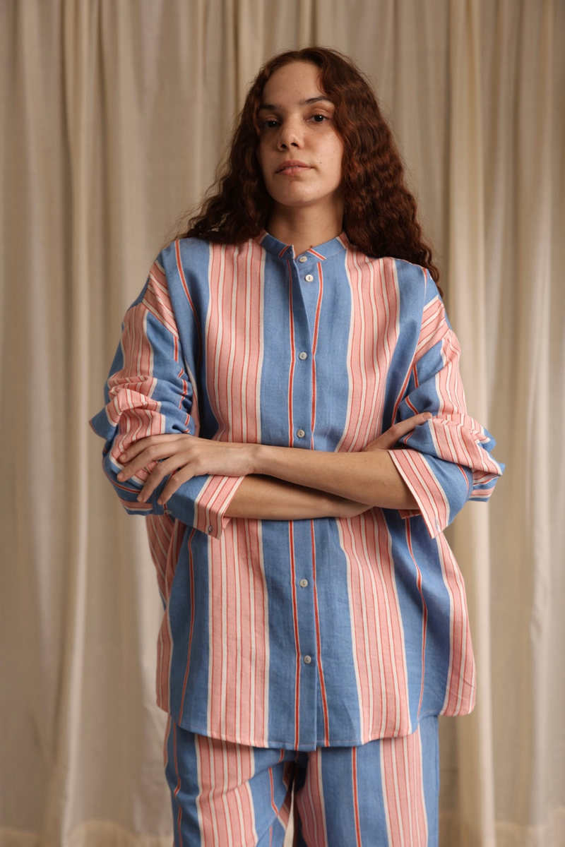Kyle Shirt cotton by MASON AND MILL in blue color for women Worldwide