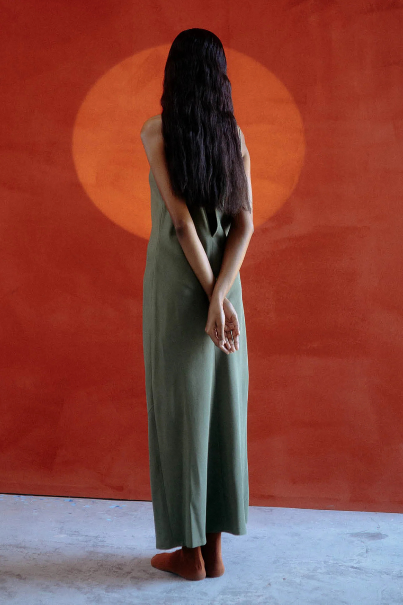 SAKTI SLIP DRESS silk by Ituvana in rust color for women Worldwide