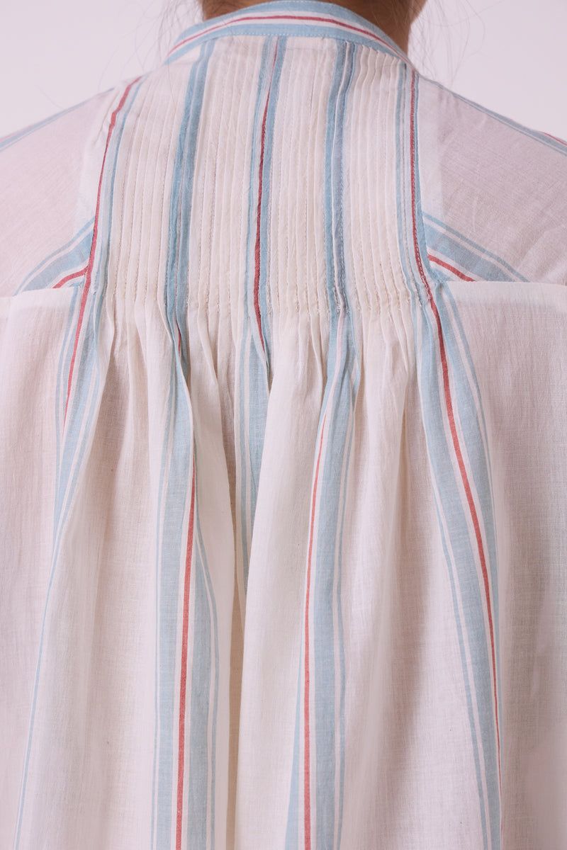 Kisaiya Striped Handwoven Top handwoven cotton top/shirt by The Summer House in off white for women Worldwide