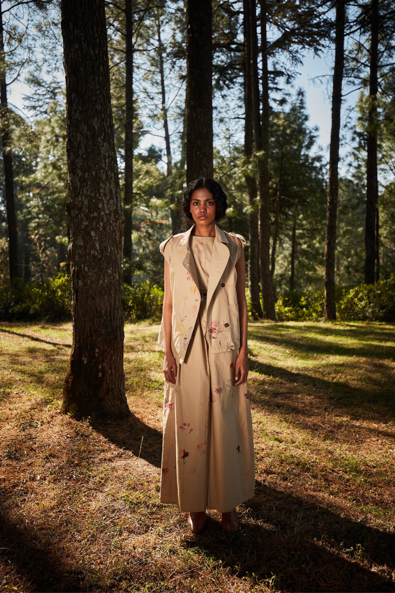 Sandstone Jumpsuit Set oxford by Khara Kapas for women Worldwide