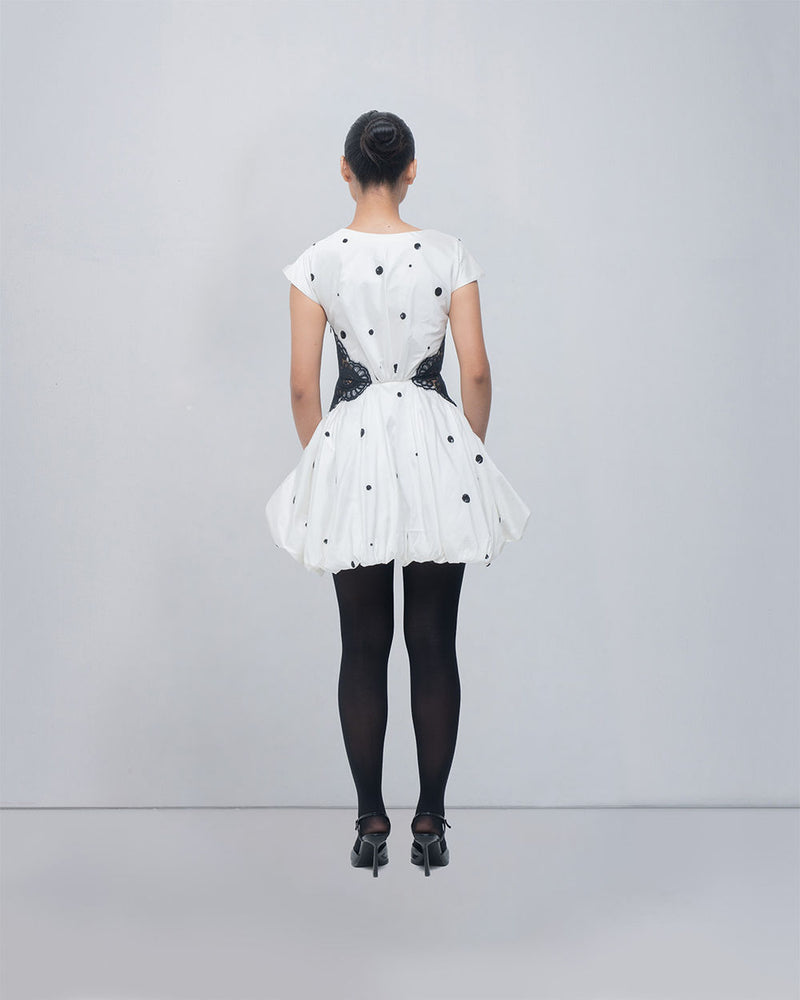 Manta Dress viscose by Leh Studios in ivory, black for women Worldwide
