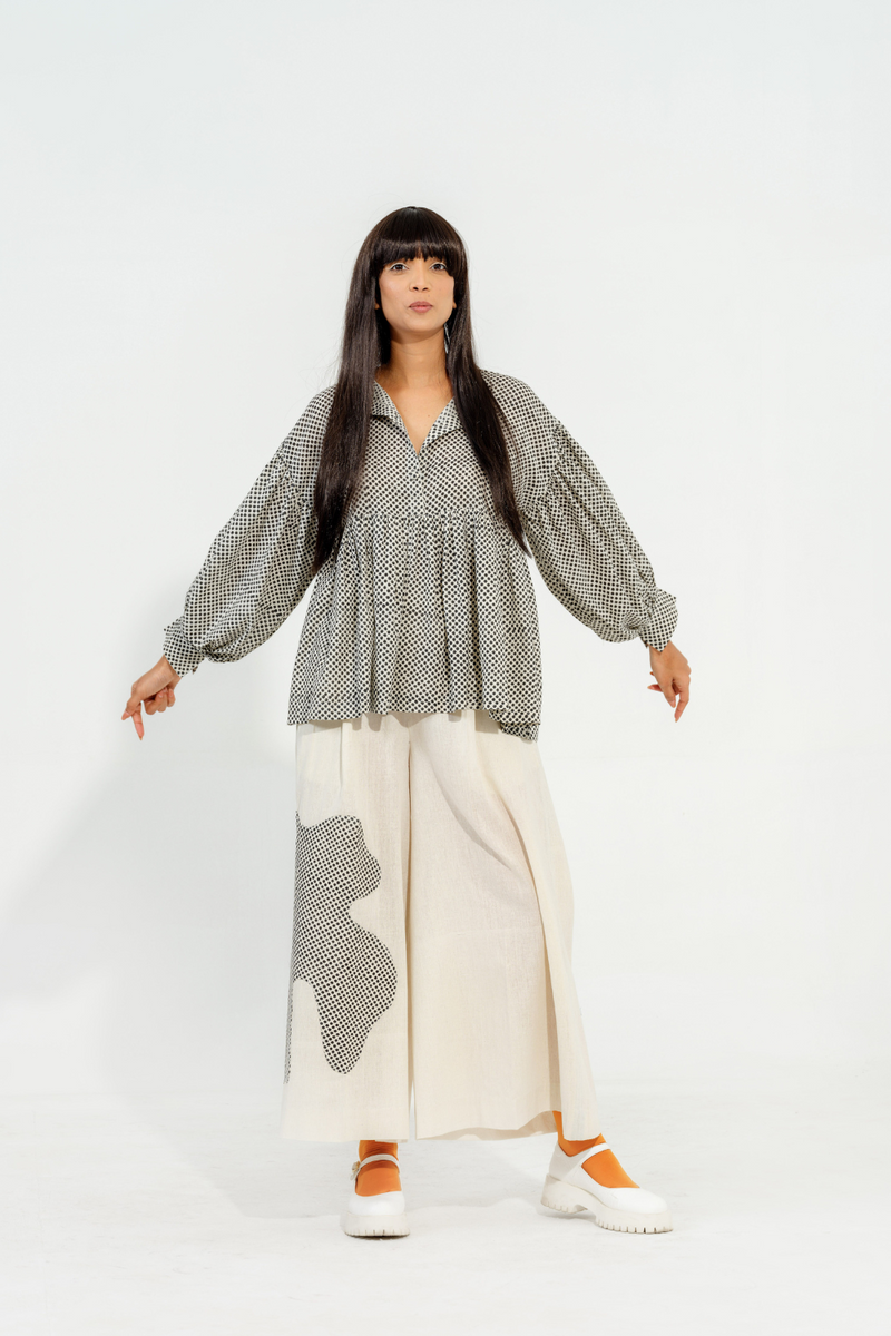 Camphor Top cotton muslin tops and shirts by Stoique in natural, black for women Worldwide