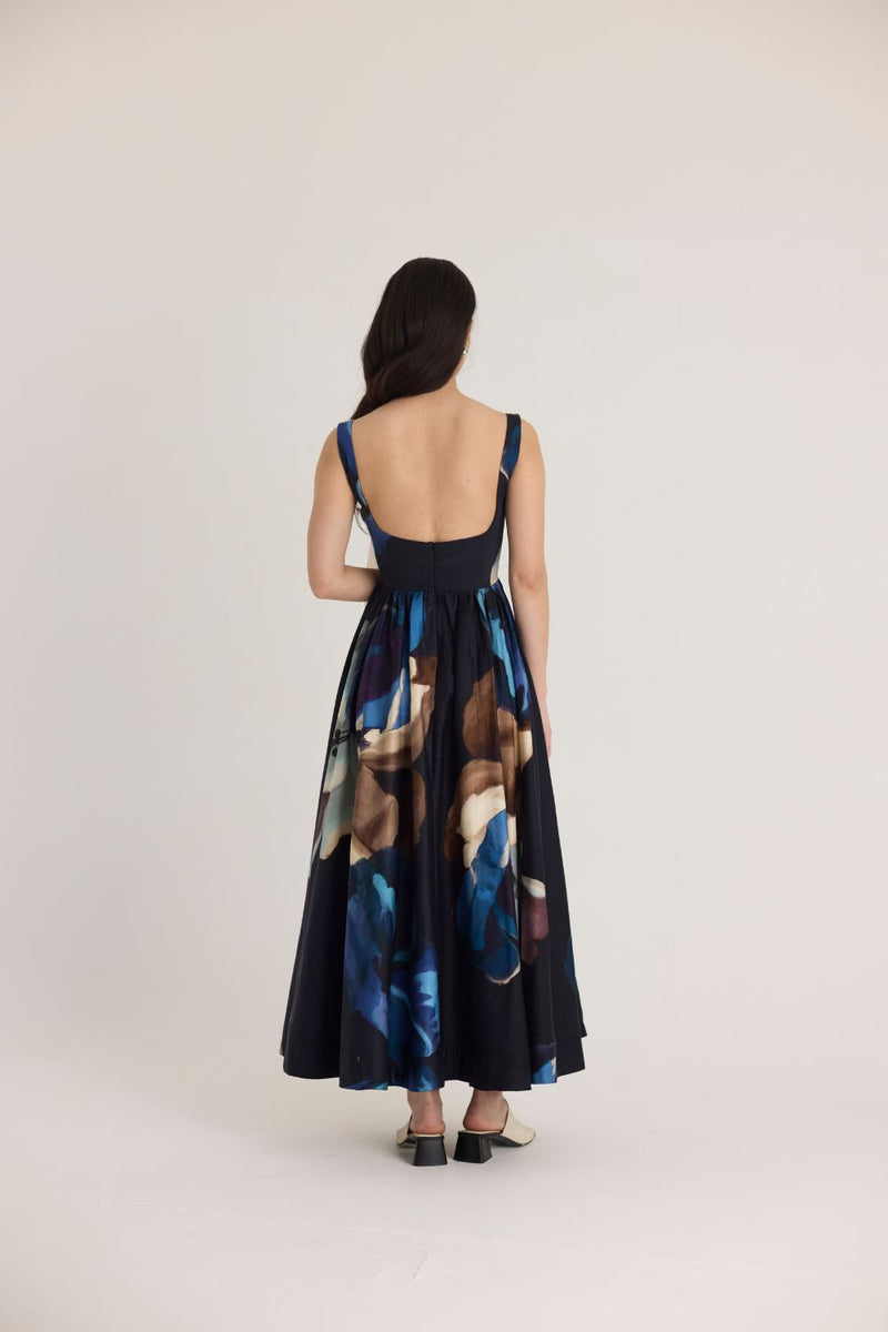 ROCCO EMBROIDERED DRESS satin by Yam in black color for women Worldwide