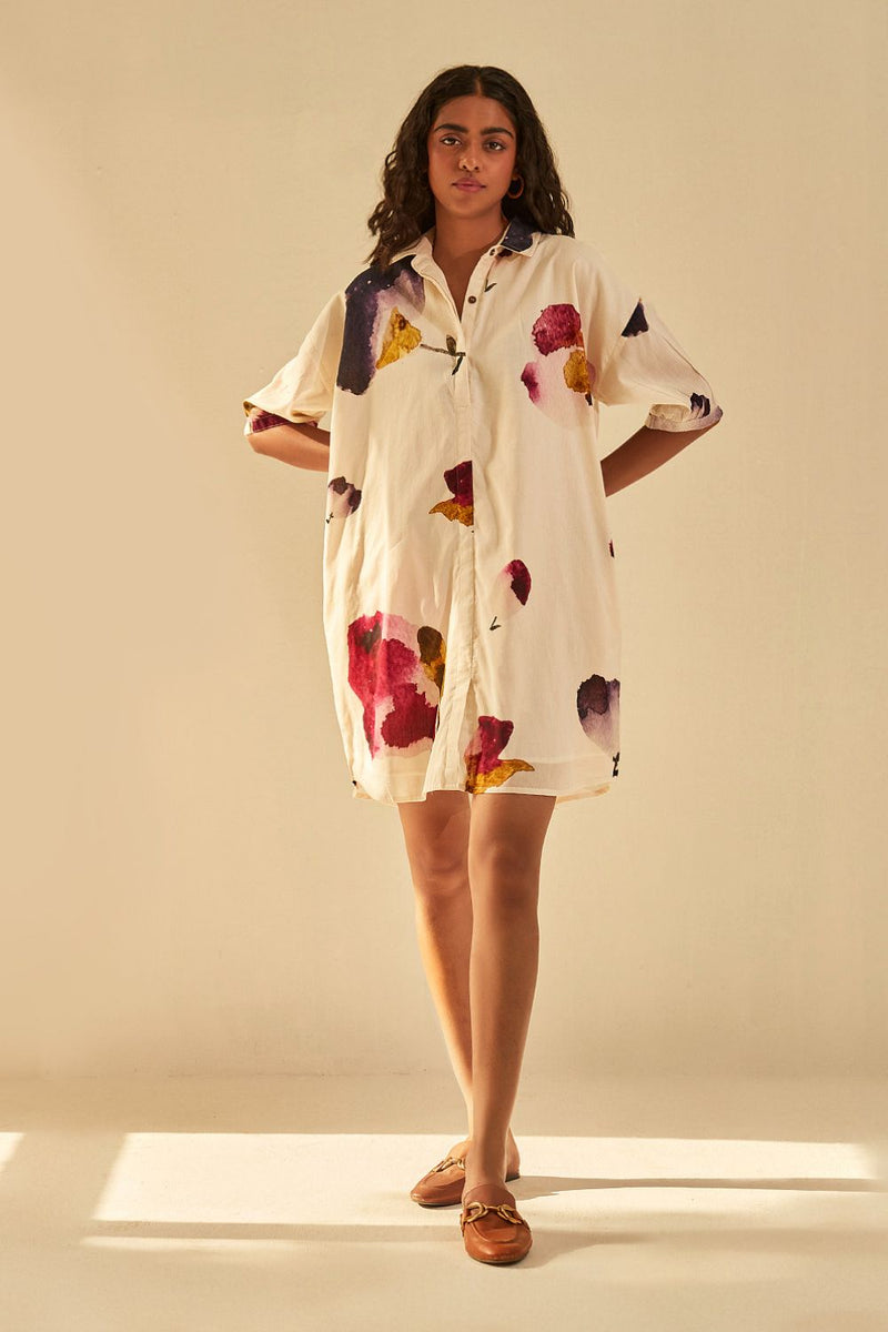 Firefly Dress cotton by Khara Kapas in white for women Worldwide