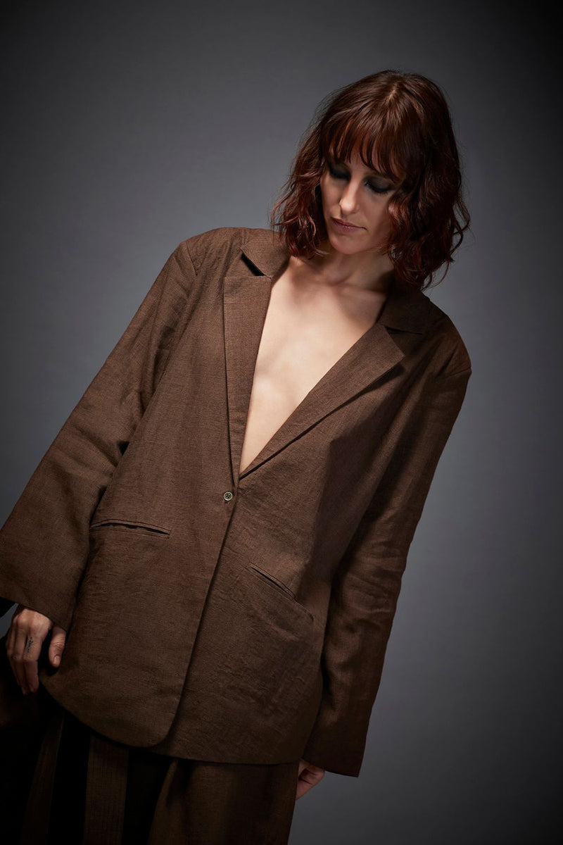 JOAN JACKET by Chola in brown color for women Worldwide