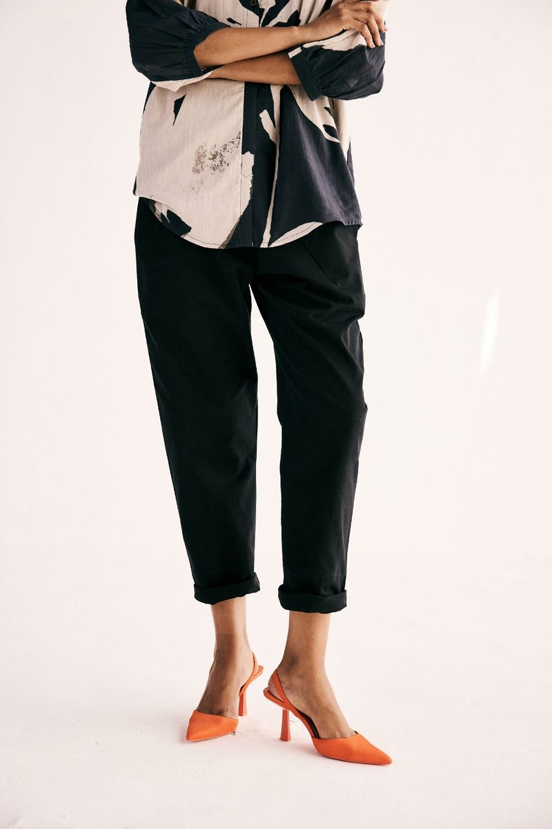 EBONY TROUSERS twill by Khara Kapas in black for women Worldwide