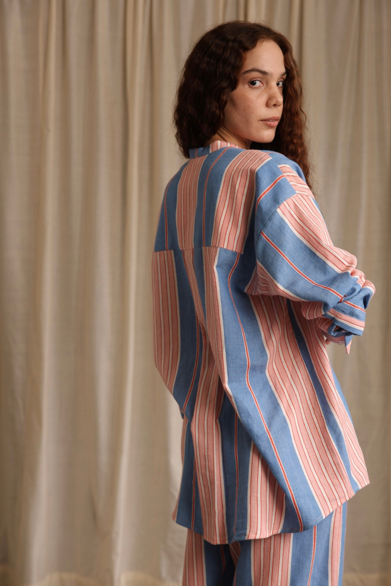 Kyle Shirt cotton by MASON AND MILL in blue color for women Worldwide
