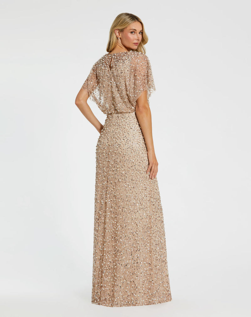 MD-14523 Aline Gown-Beige by Mac Duggal in beige color for women Worldwide