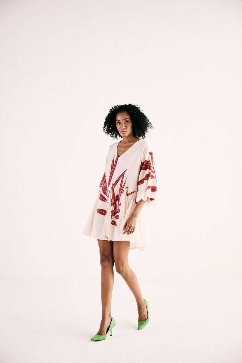 GARNET GROVE DRESS cotton by Khara Kapas in white for women Worldwide