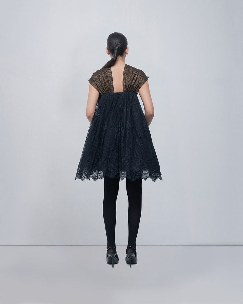 Mina Dress viscose by Leh Studios in gold for women Worldwide