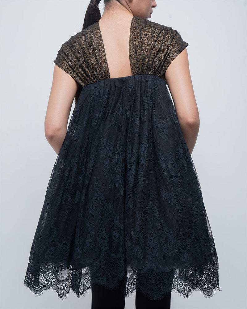 Mina Dress viscose by Leh Studios in gold for women Worldwide