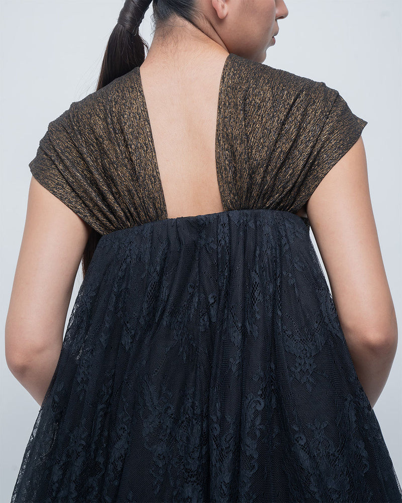 Mina Dress viscose by Leh Studios in gold for women Worldwide