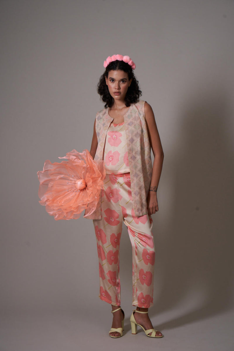 Kigiku silk and satin kurta set satin by Priti Prashant in peach color for women Worldwide