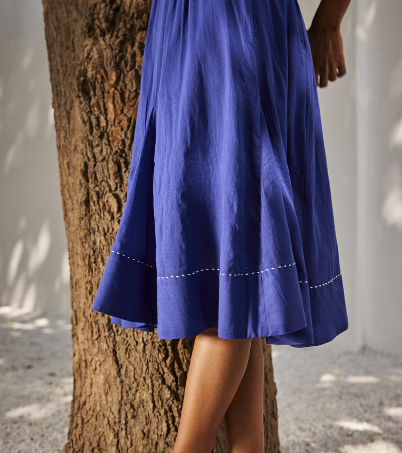 Bustling wind dress Dress by Khara Kapas in blue for women Worldwide