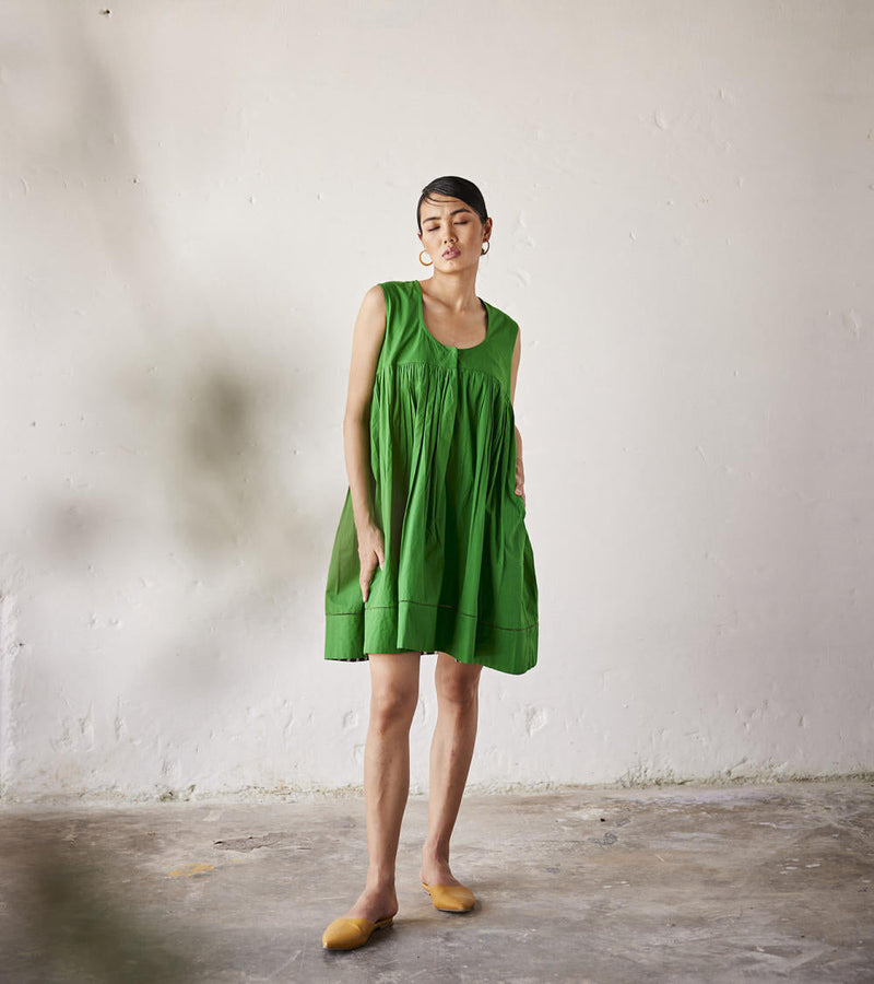 Kiwi Dress poplin Dress by Khara Kapas in green for women Worldwide