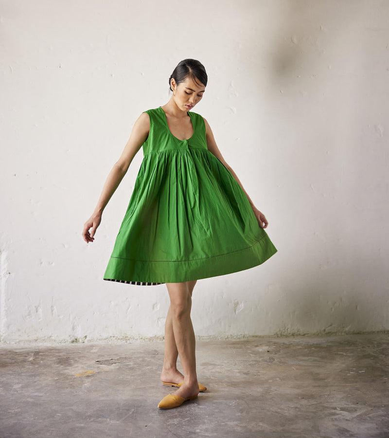 Kiwi Dress poplin Dress by Khara Kapas in green for women Worldwide