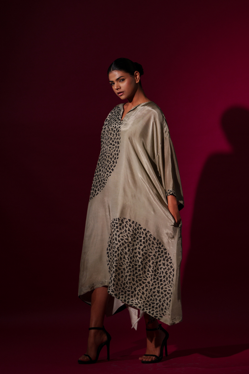 Pri Dress-Grey + Black cotton lycra dresses by Stoique in grey, black for women Worldwide