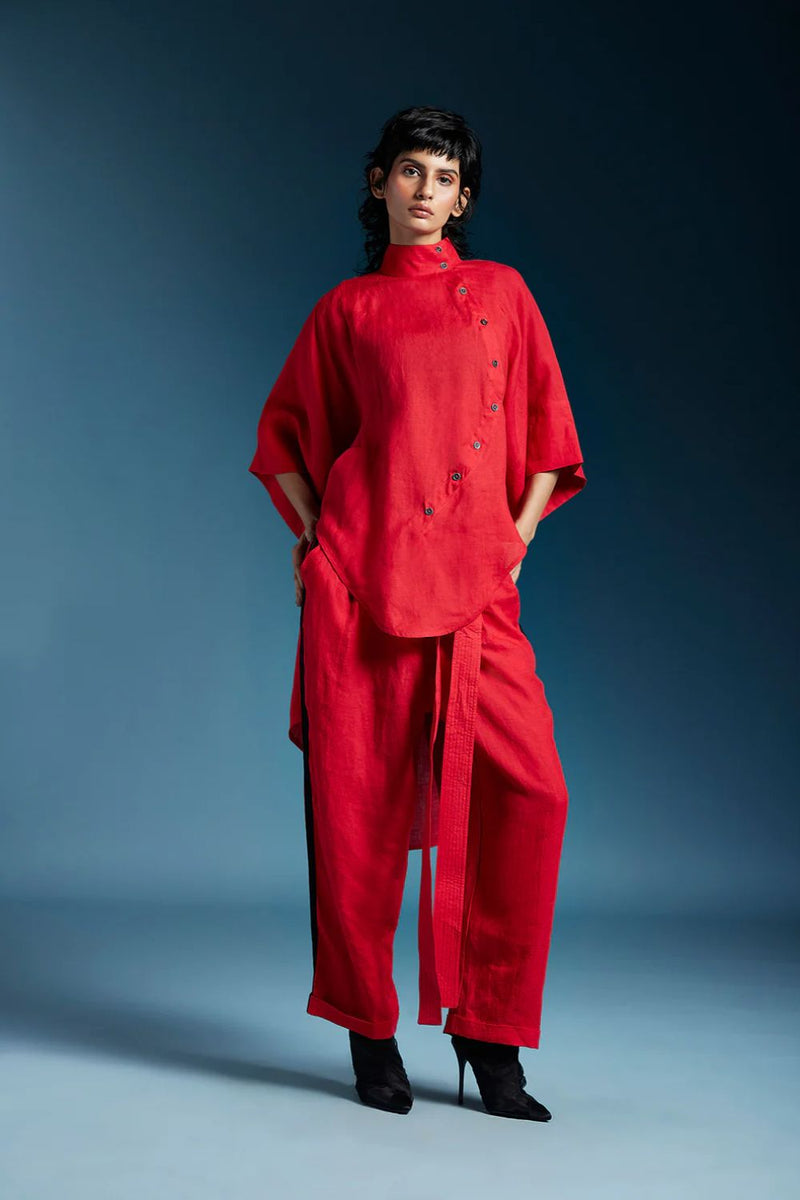 Elliot Shirt-Red by Chola in red color for women Worldwide