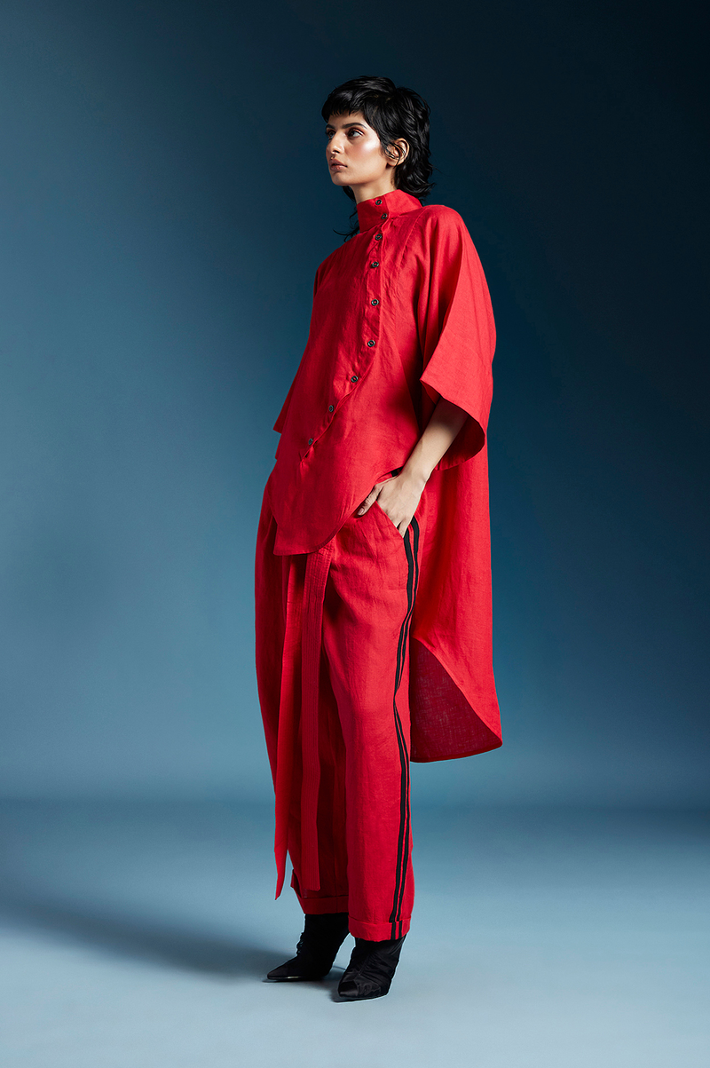 Elliot Shirt-Red by Chola in red color for women Worldwide