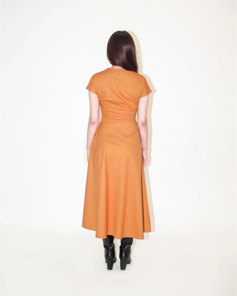 Petra Draped Dress 100% cotton by Leh Studios in multi color for women Worldwide